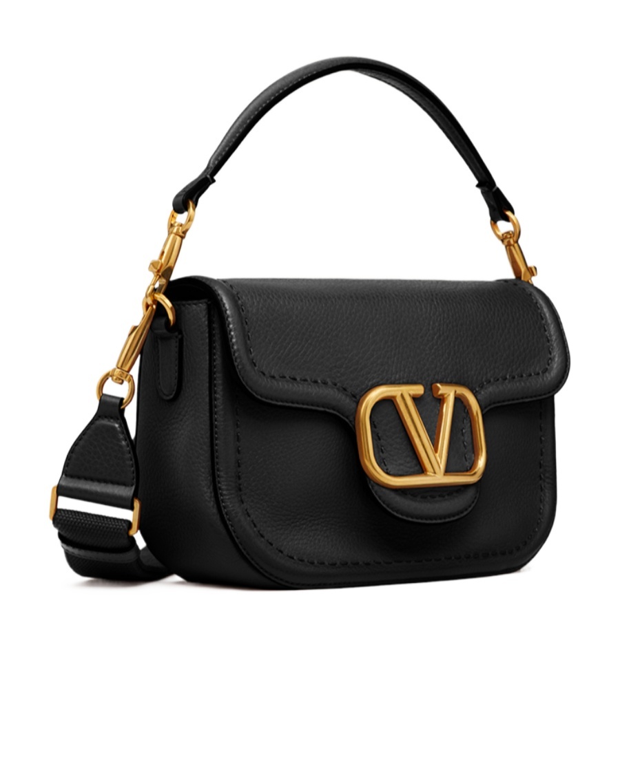 Valentino Garavani Women Alltime Leather Shoulder Bag In Black