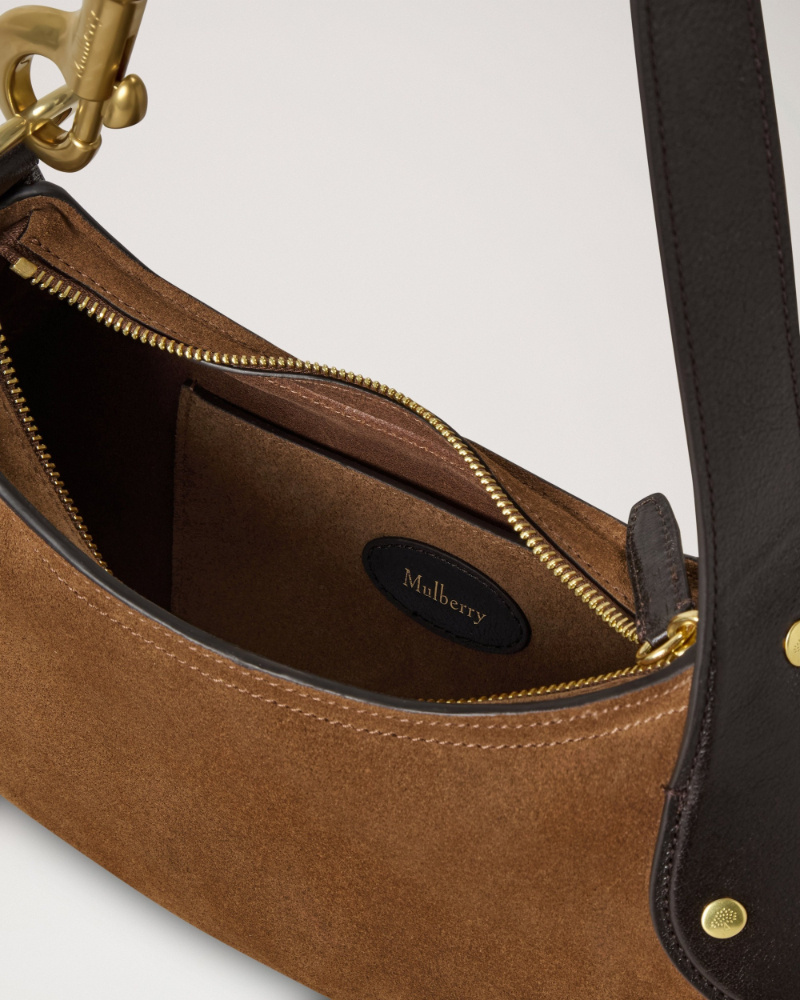 Mulberry Vintage Oak Leather Small Hackney Shoulder Bag In Brown