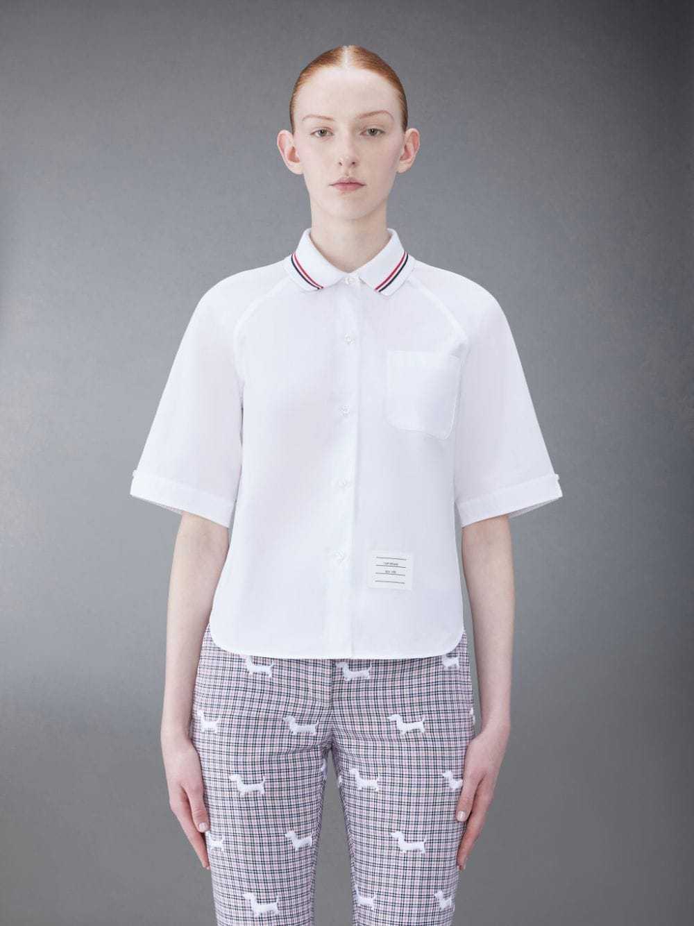 Thom Browne Box Pleat Cotton Shirt In White
