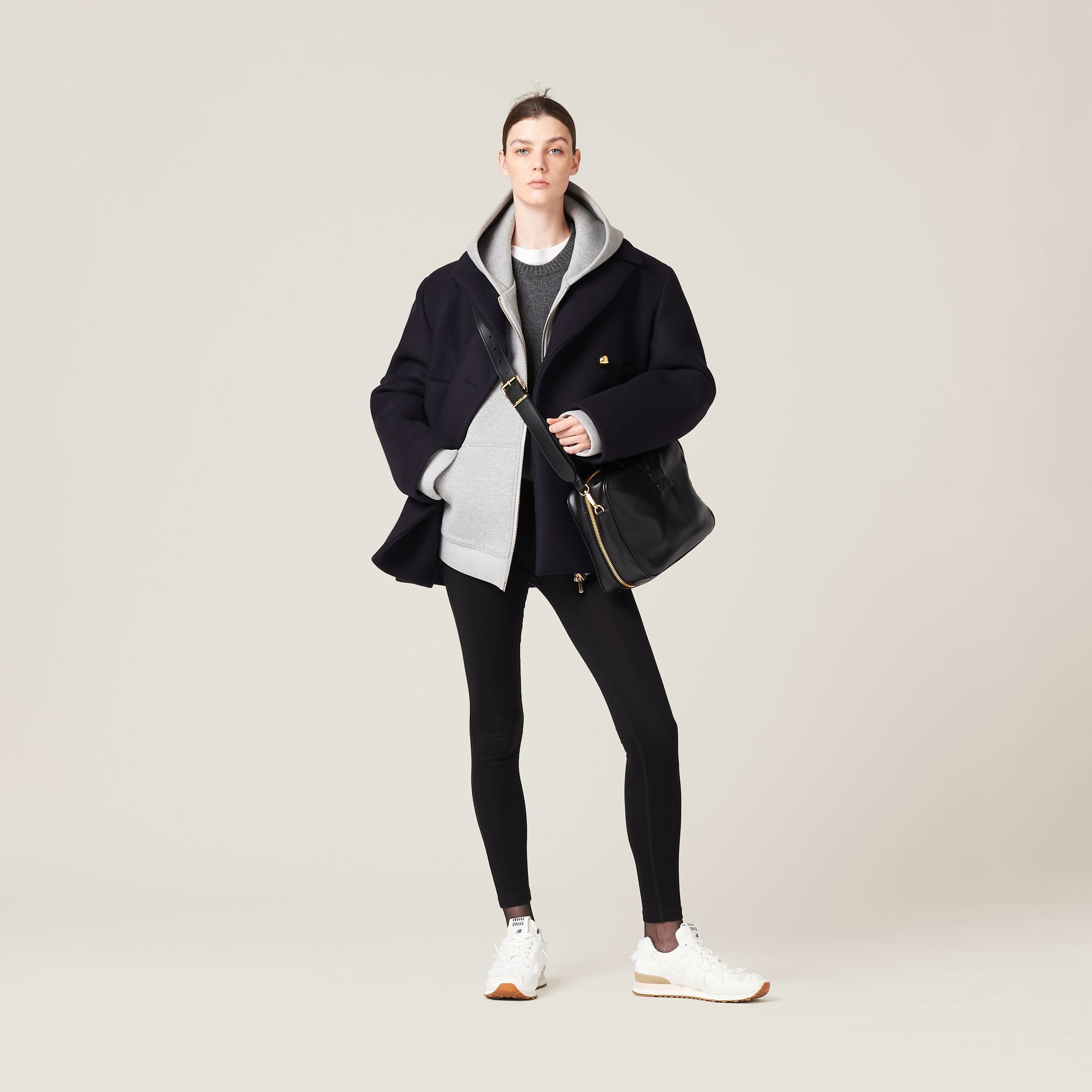 Miu Miu Double-breasted Wool Peacoat In Blue