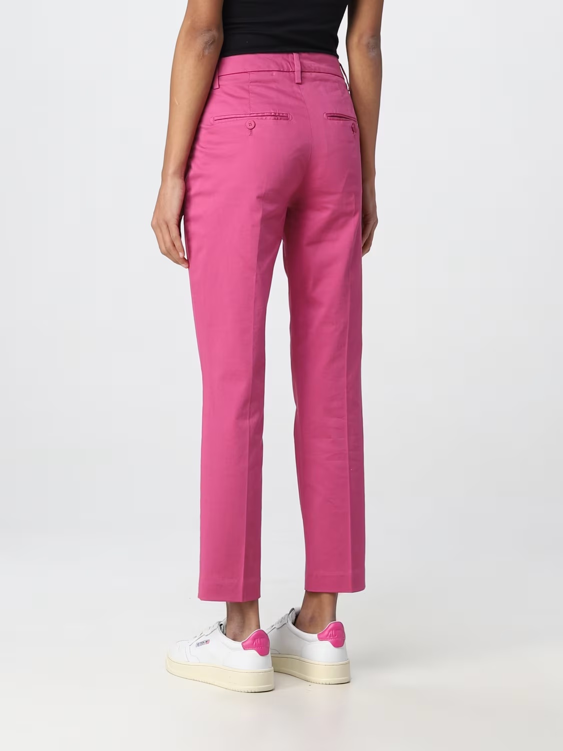 Dondup Cotton Trousers With Belt Loops And Pockets In Pink