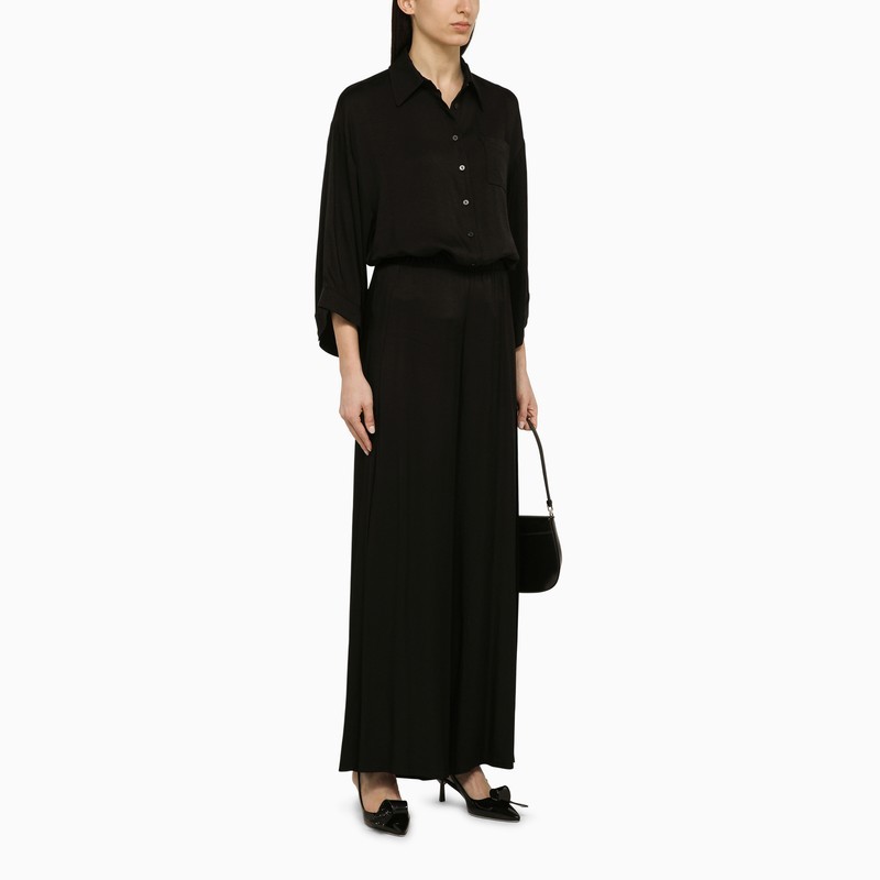 Shop Federica Tosi Lapel Long-sleeved Shirt In Black
