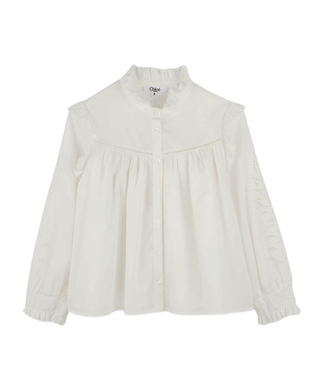 Chloé Ruffle-collar Blouse In White