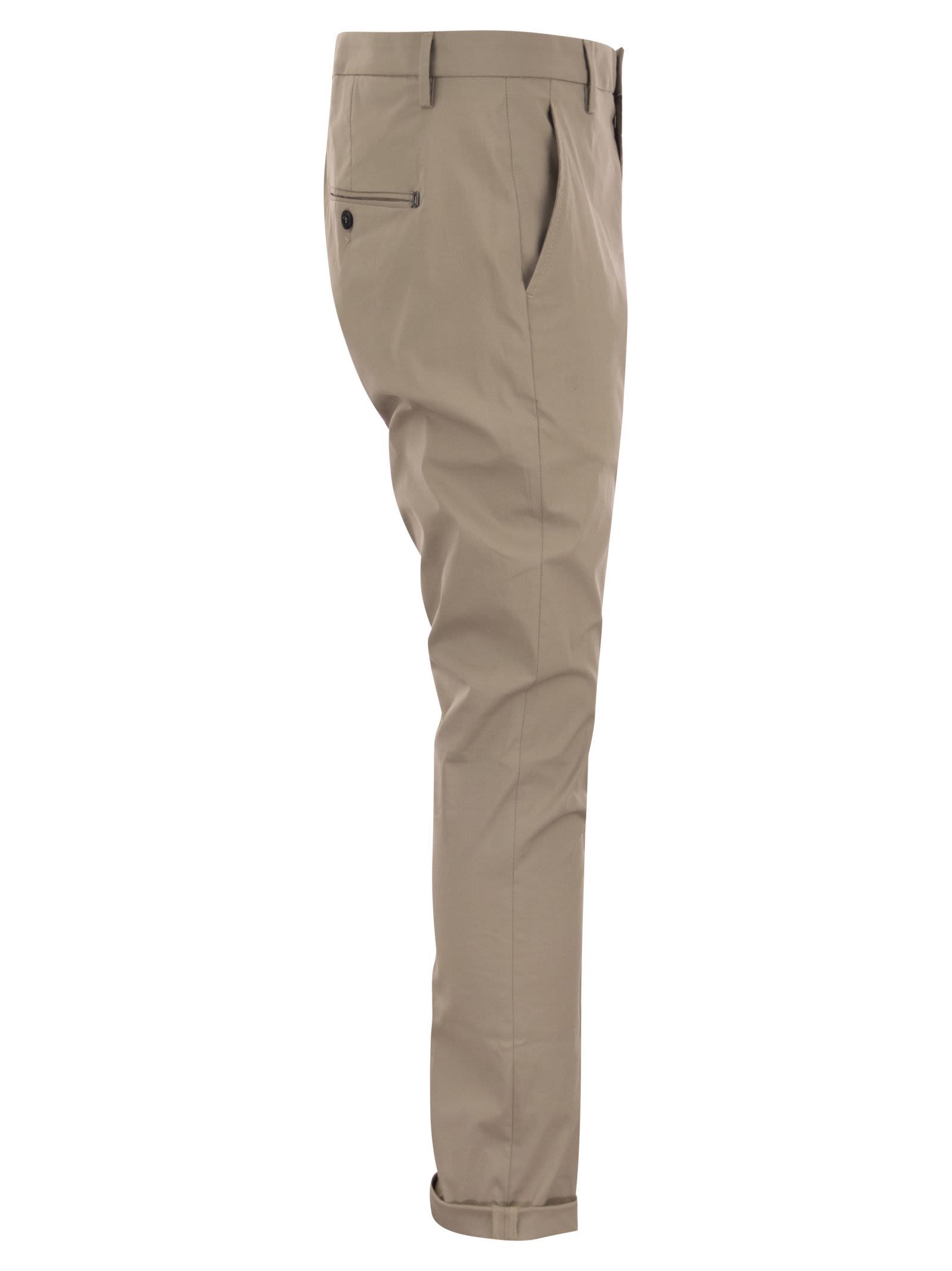 Dondup Mid-rise Straight Leg Trousers In Green