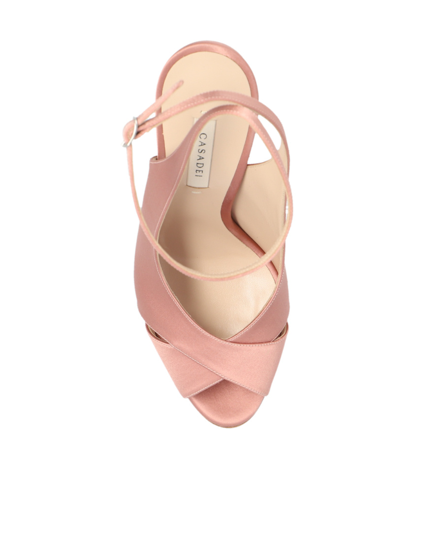 Casadei Flora Jolly 155mm Satin Sandals In Pink