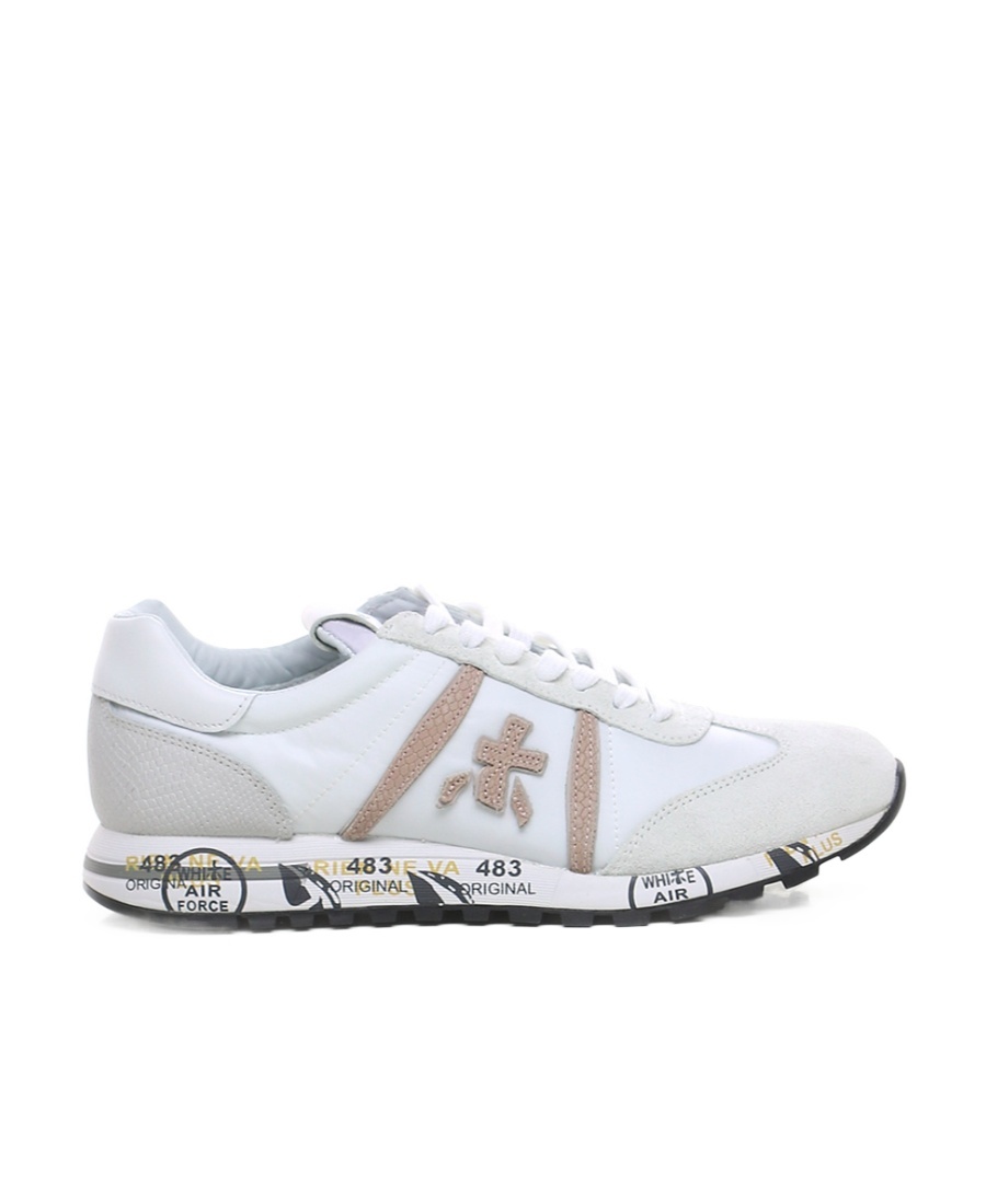 Premiata Logo Casual Sports Shoes In White