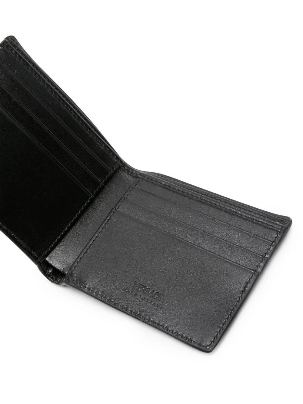 Versace Barocco Jacquard Wallet In Black