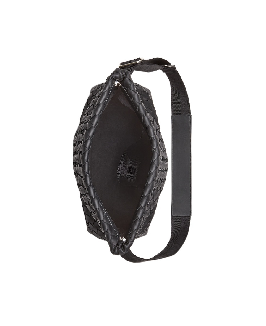 Bottega Veneta Large Intrecciato Messenger Bag In Black