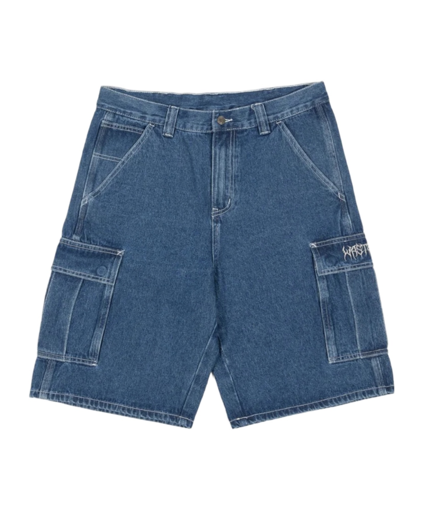 Wasted Paris Belt-loop Shorts In Blue