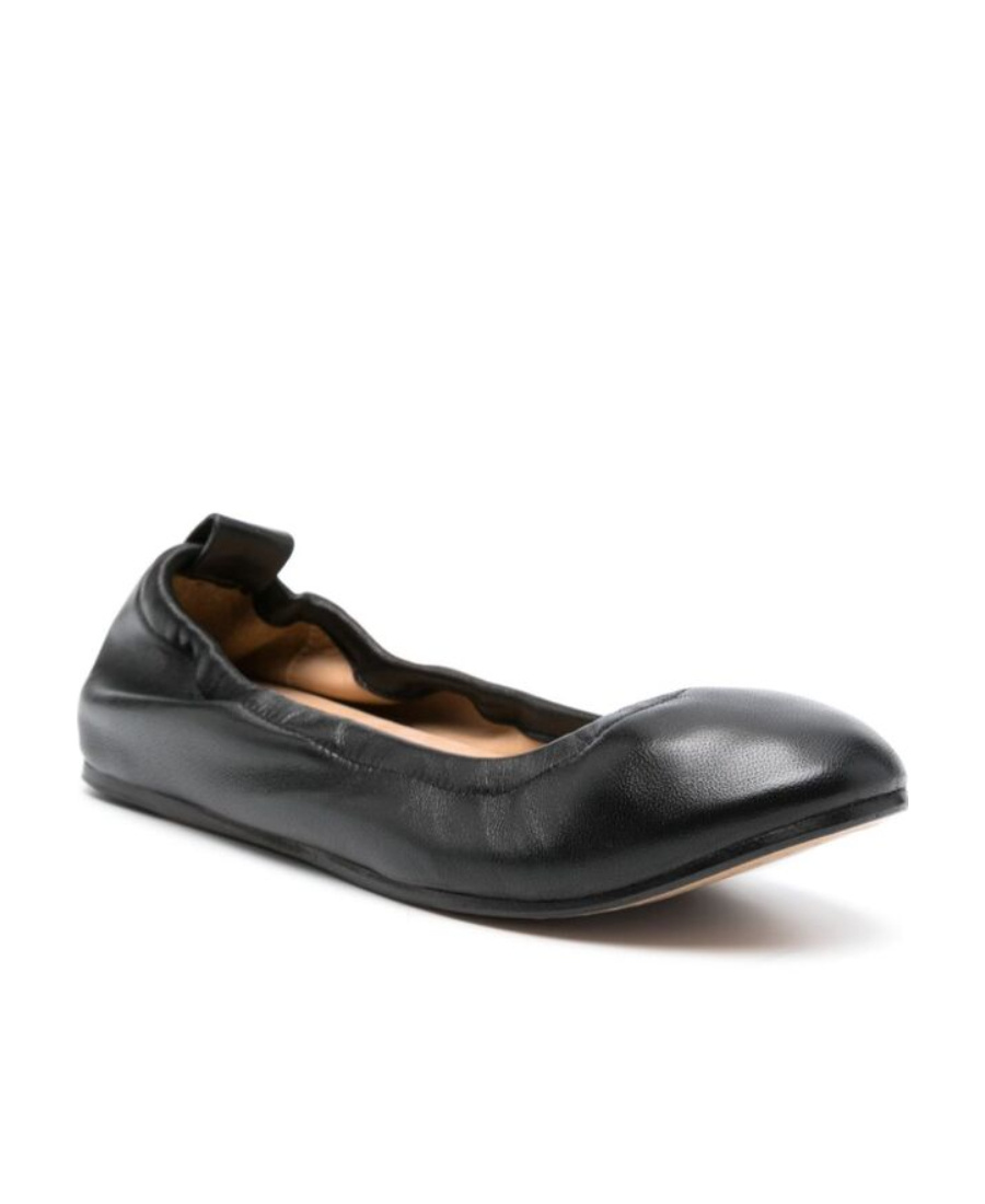Isabel Marant Logo-plaque Leather Ballerina Shoes In Black