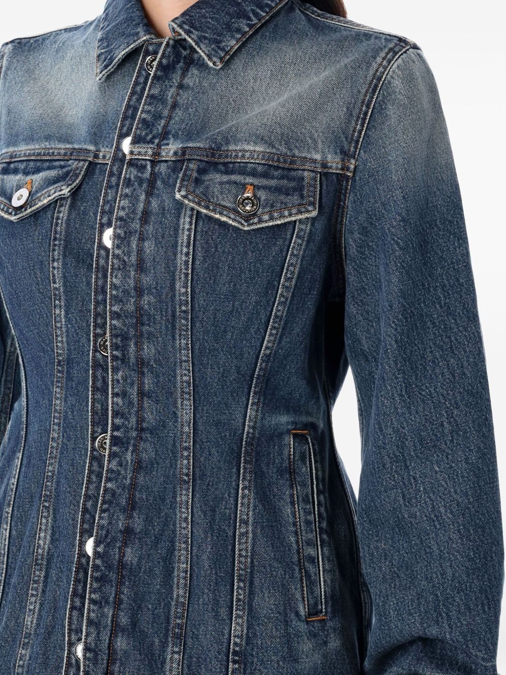 Jean Paul Gaultier Structured Blazer With Balloon Sleeves And Pockets In Blue