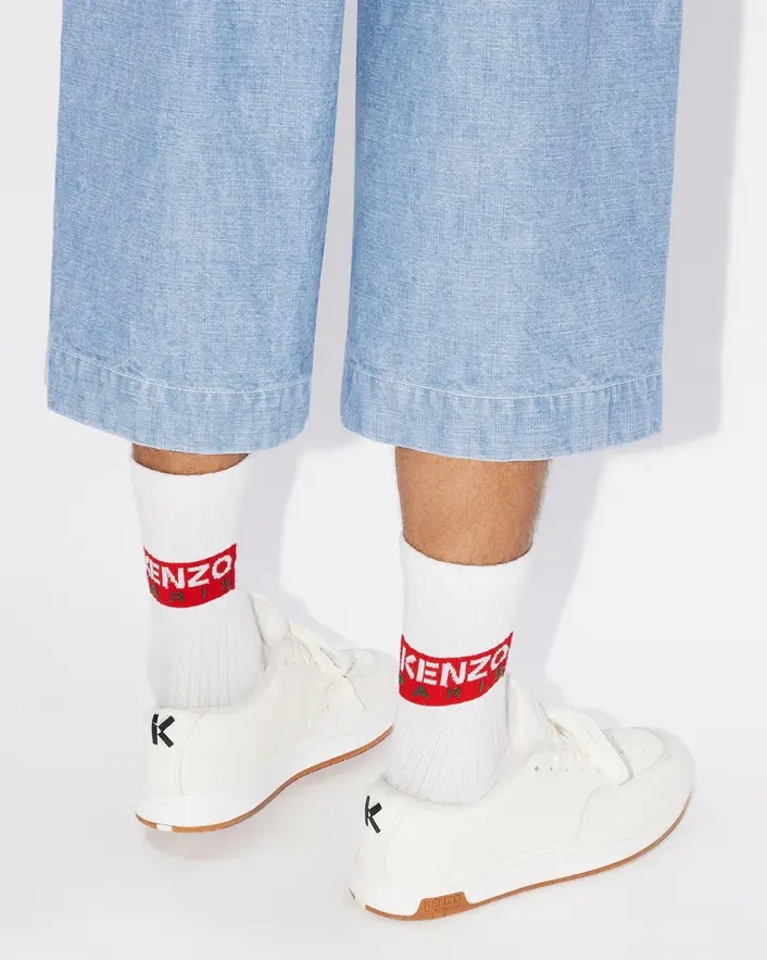 Kenzo Pleat-detail Denim Shorts In Blue