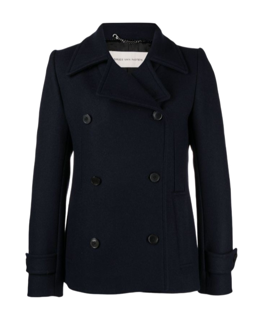 Dries Van Noten Double-breasted Coat In Black