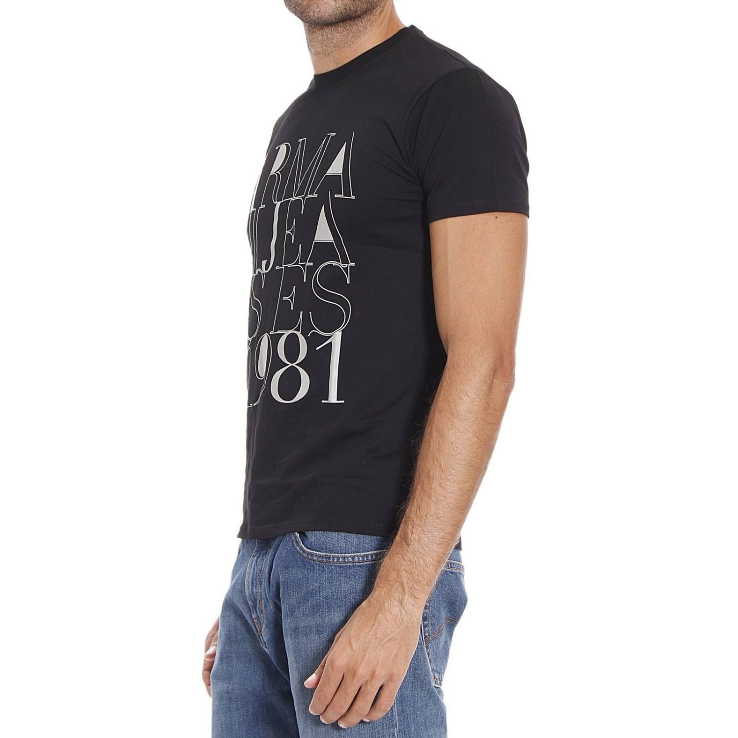 Armani Jeans Logo Details T-shirt In Black
