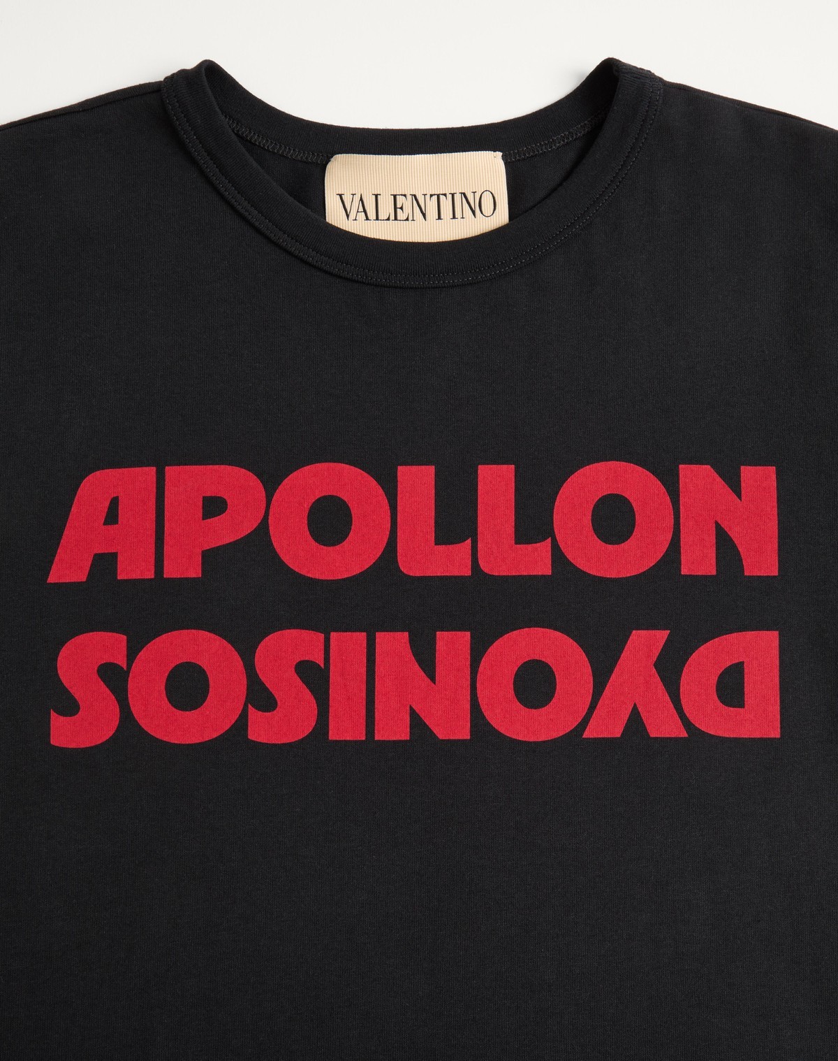 Valentino Cotton T-shirt With Apollon Dyonisos Print In Black