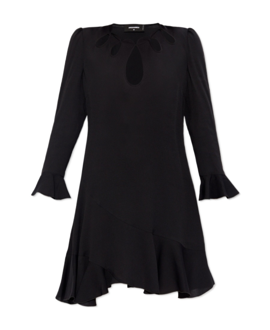 Dsquared2 Cut Out-detail Long-sleeve Minidress In Black