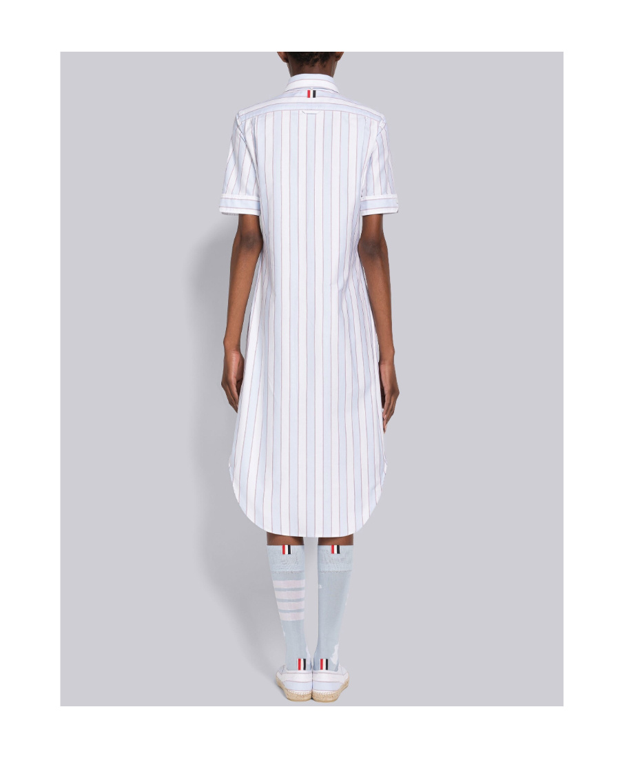 Thom Browne Striped Poplin Shirtdress In White