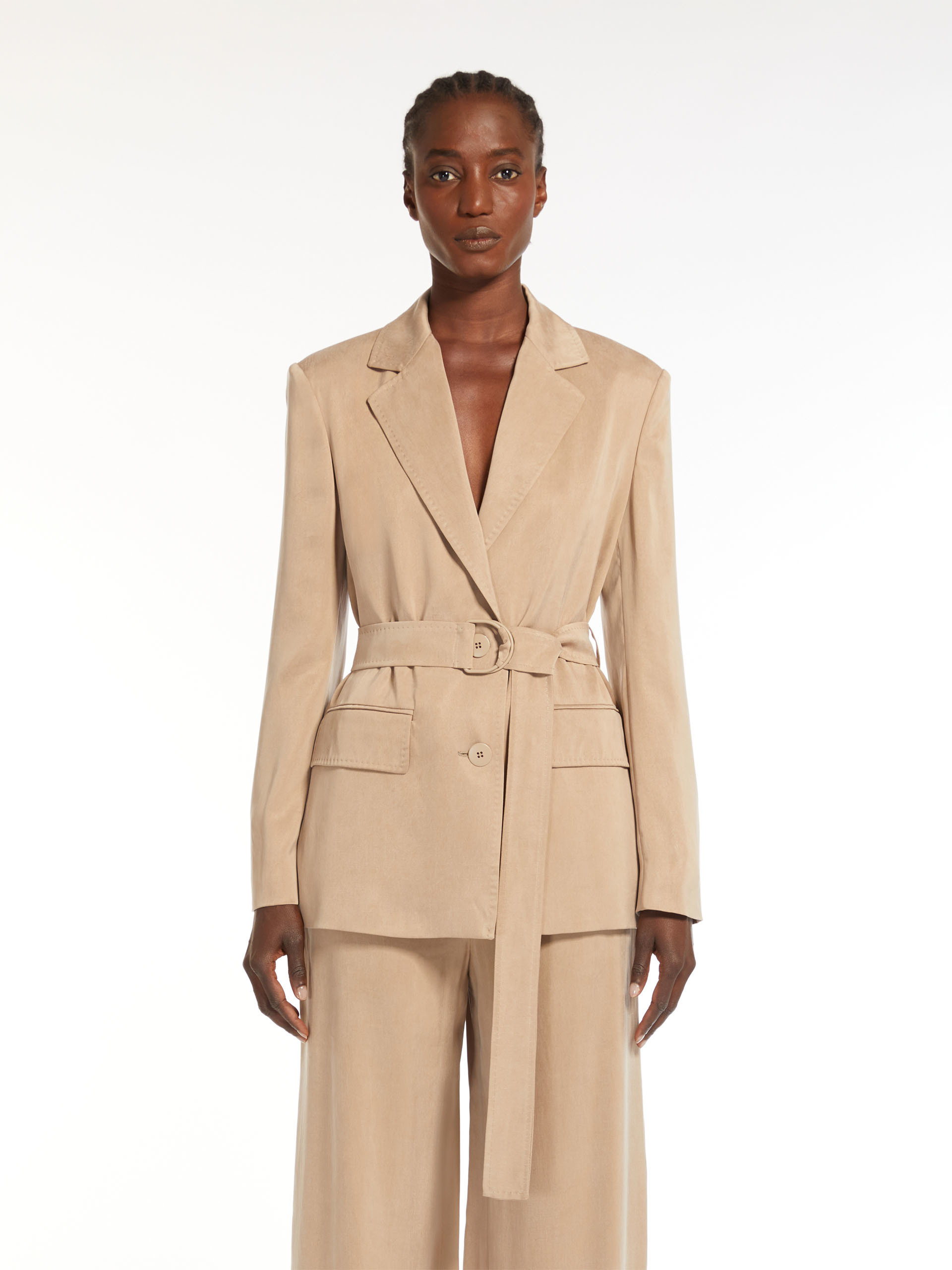 Max Mara Single-breasted Suit Jacket In Nude