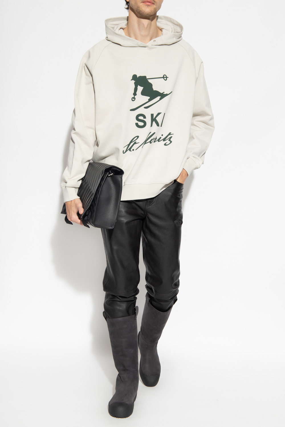 Bally Unisex 6302903 Ski Aspen Hooded Bone Sweatshirt In White