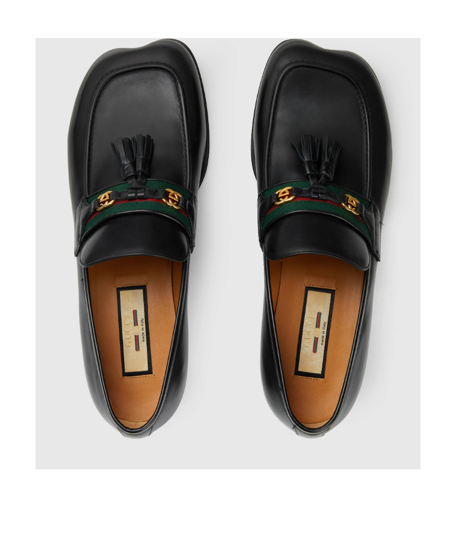 Gucci Tassel-trim Loafers In Black