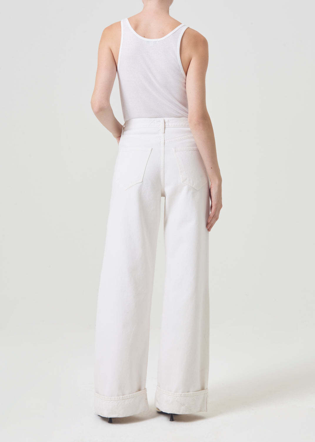 Agolde Dame Wide Leg Jeans In White