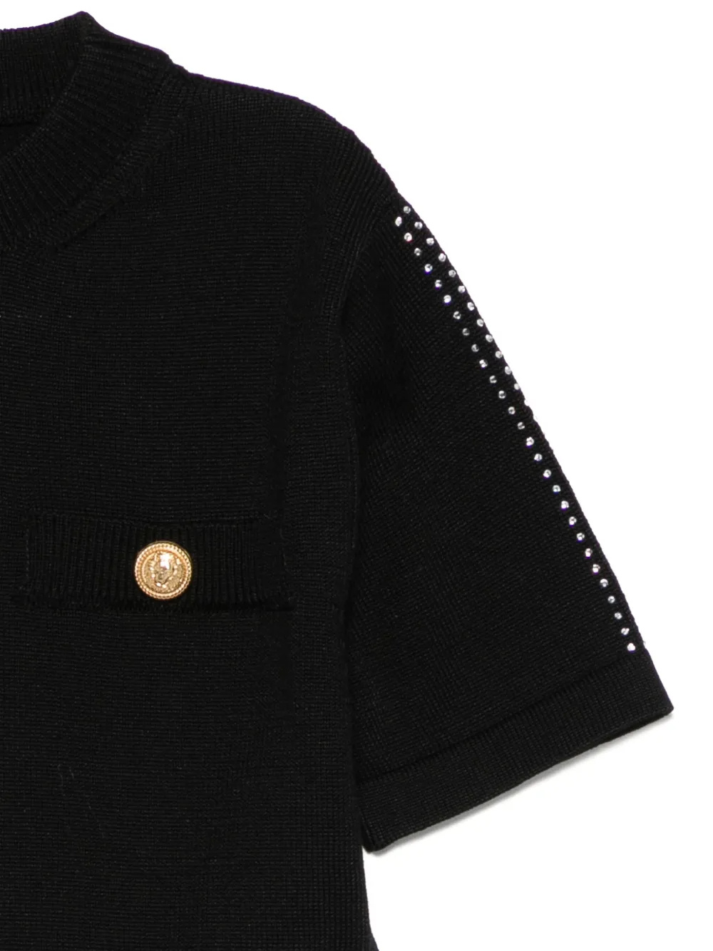 Balmain Crystal-embellished T-shirt In Black