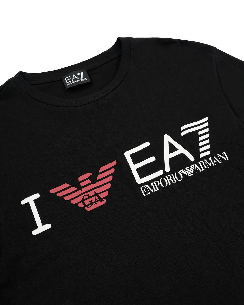 Ea7 Logo T-shirt With Round Neck In Black