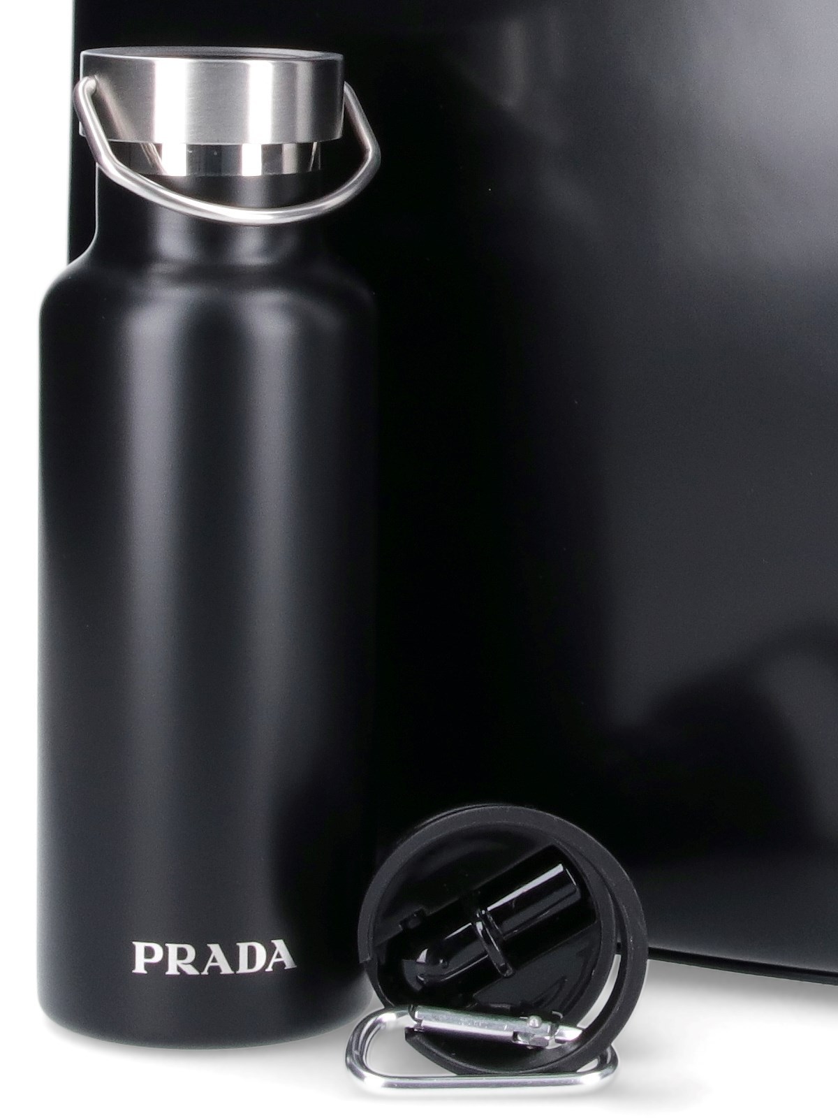 Prada Tote Bag With Bottle In Black