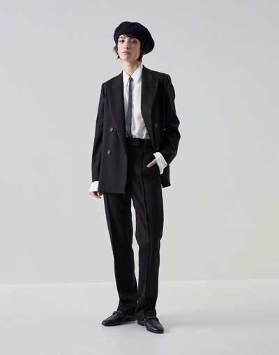 Brunello Cucinelli High-waisted Tailored Trousers In Black