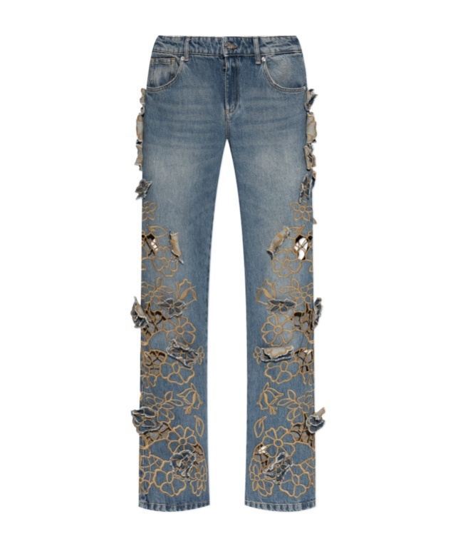 Blumarine Belt Loop Denim Trousers In Blue
