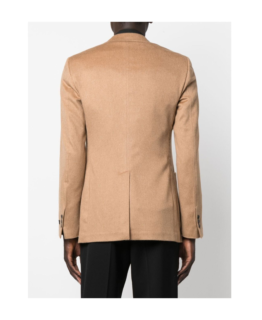 Prada Fitted Single-breasted Blazer In Camel Brown