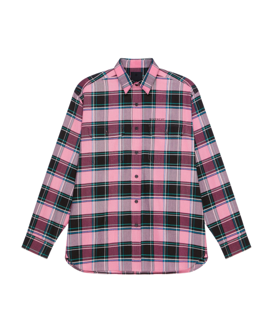 Givenchy Multicolour Pink Cotton And Virgin Wool Blend Check Shirt In Multicolor