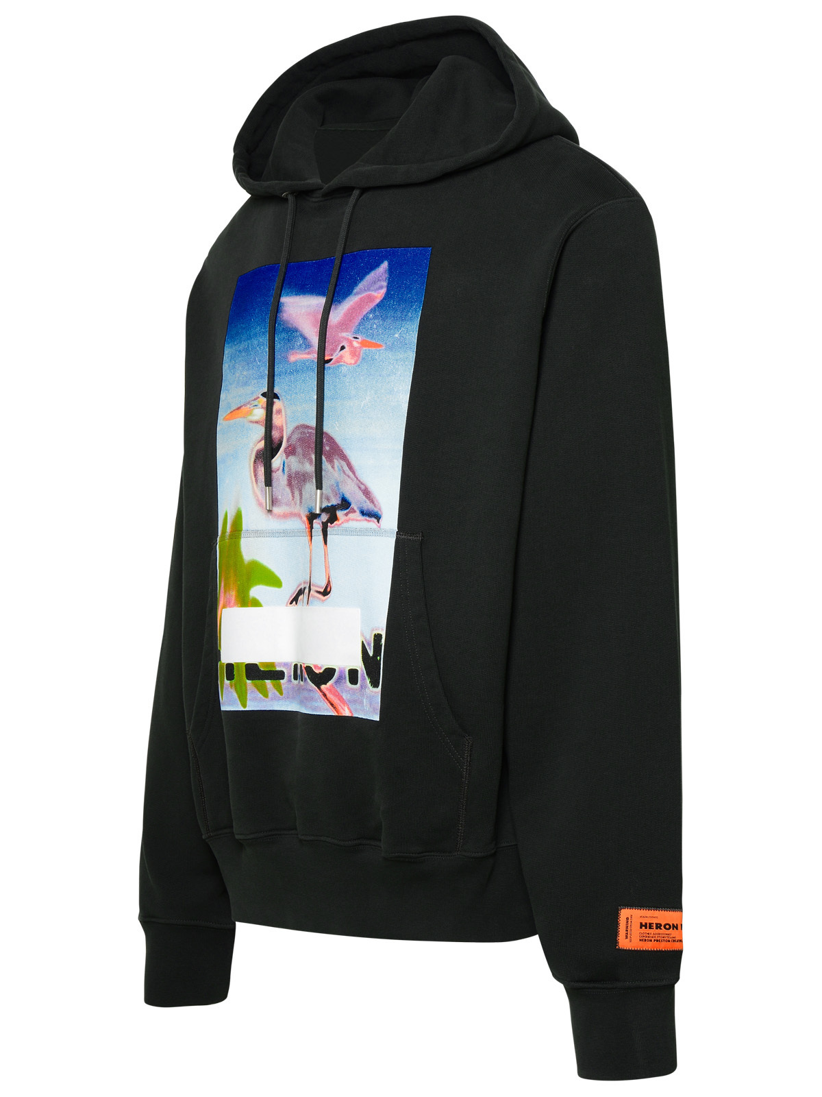 Heron Preston Censored Graphic-print Cotton Hoodie In Black