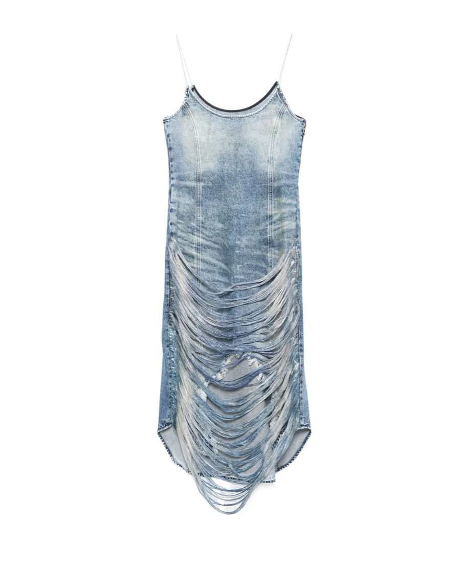 Diesel Thin Shoulder Strap Dress In Blue