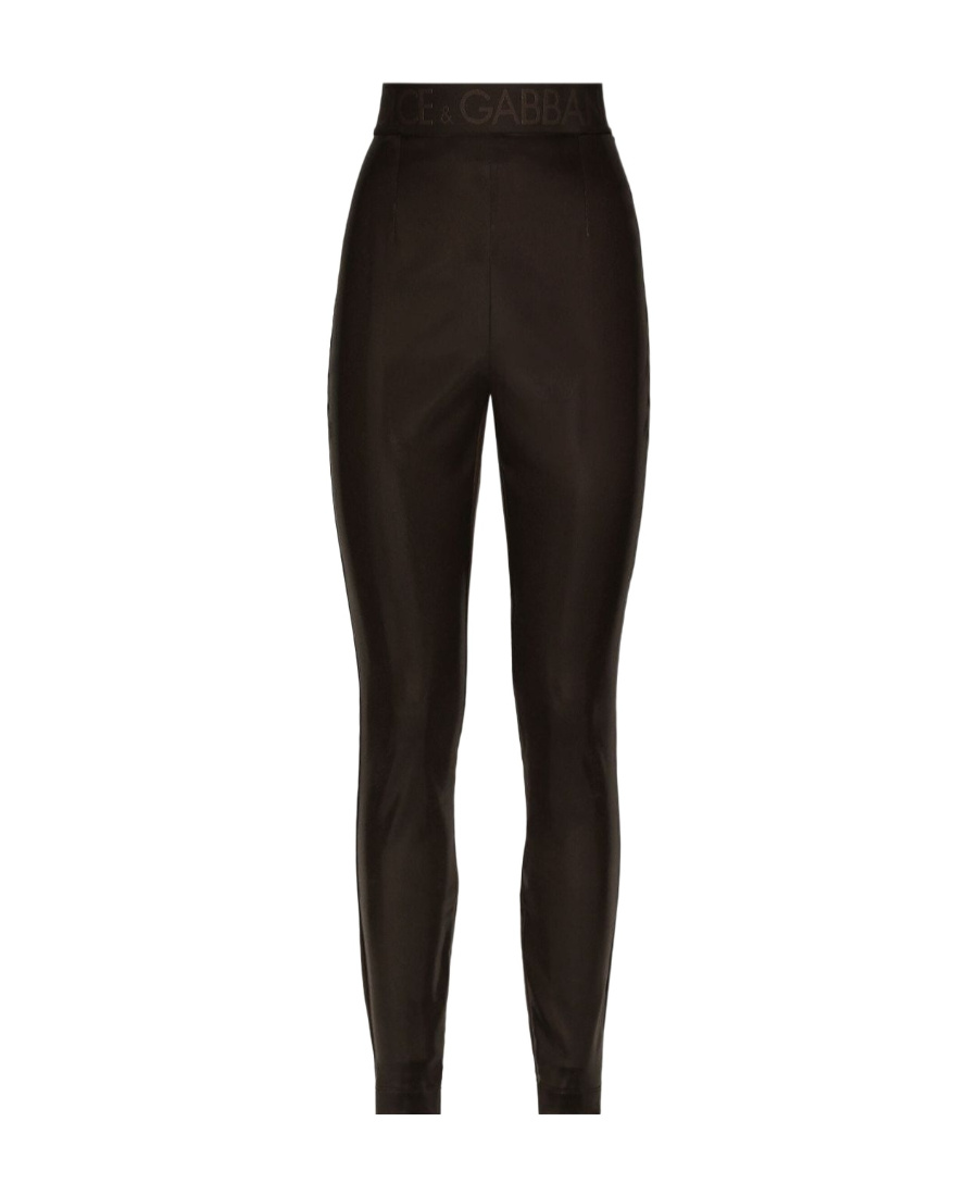 Dolce & Gabbana Logo High-rise Leggings In Black