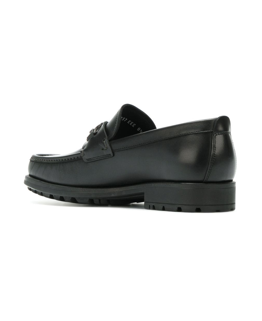 Ferragamo Double Gancio Horsebit Loafers In Black