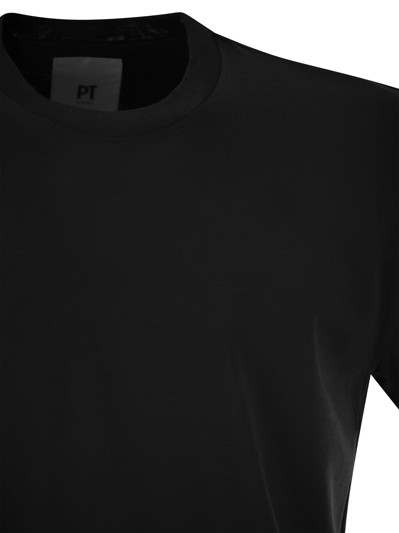 Pt Torino Plain Lightweight Crewneck T-shirt In Black