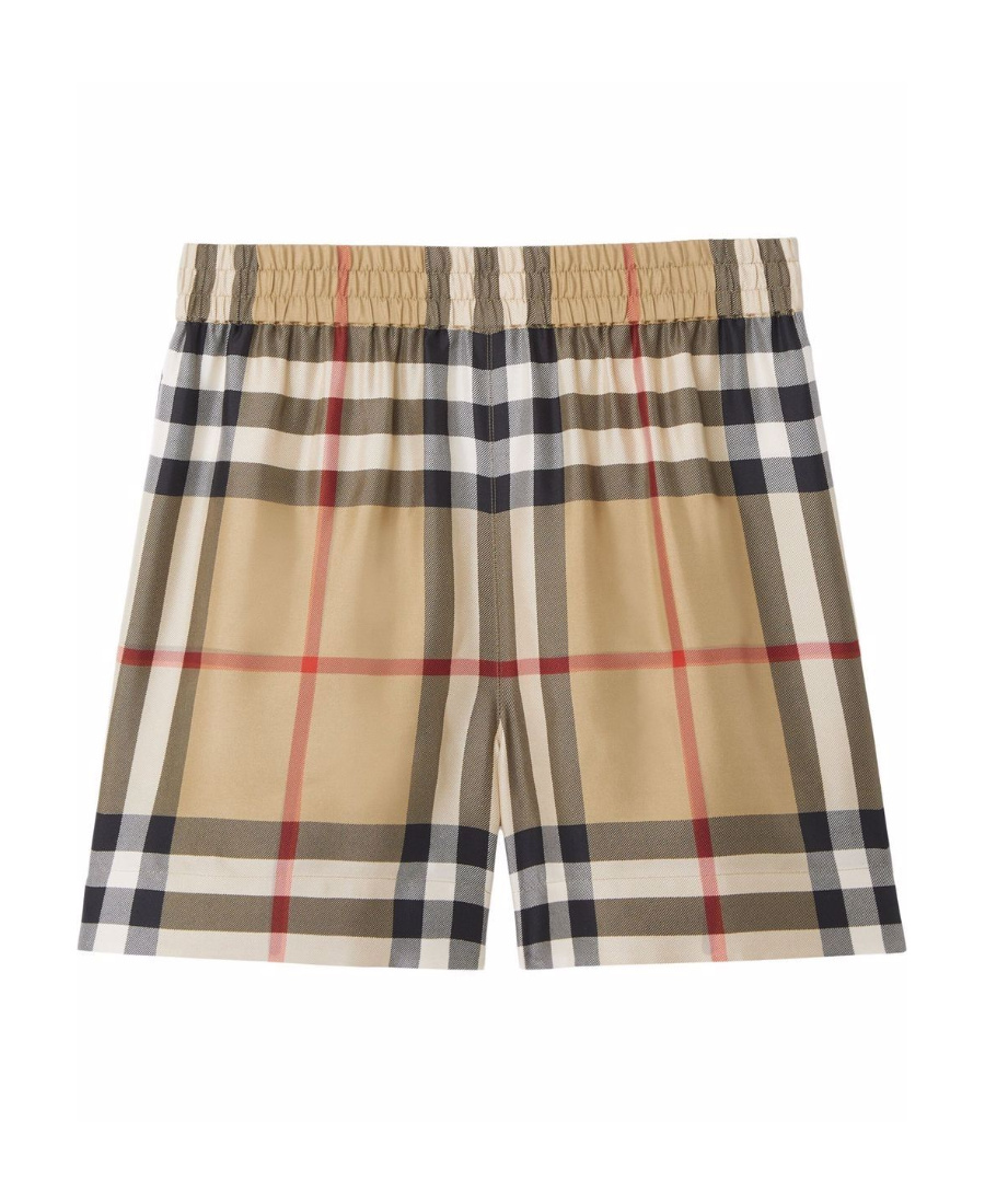 Burberry Check-detail Shorts In Brown