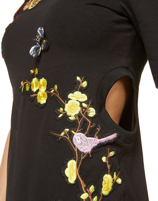 Philipp Plein Logo Details T-shirt Dress In Black