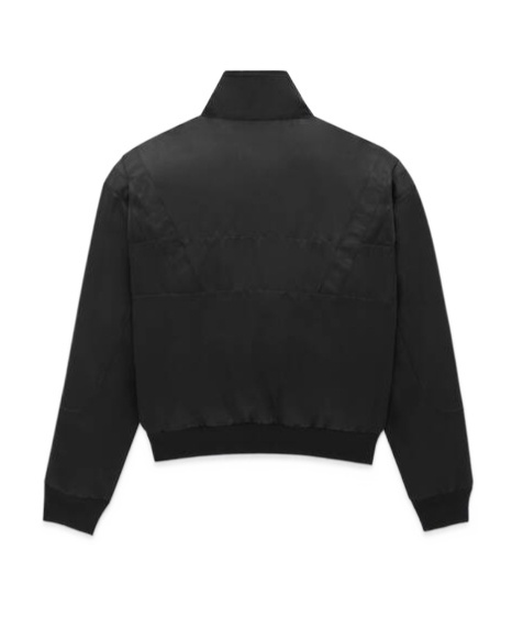 Saint Laurent Logo Satin Bomber Jacket In Black