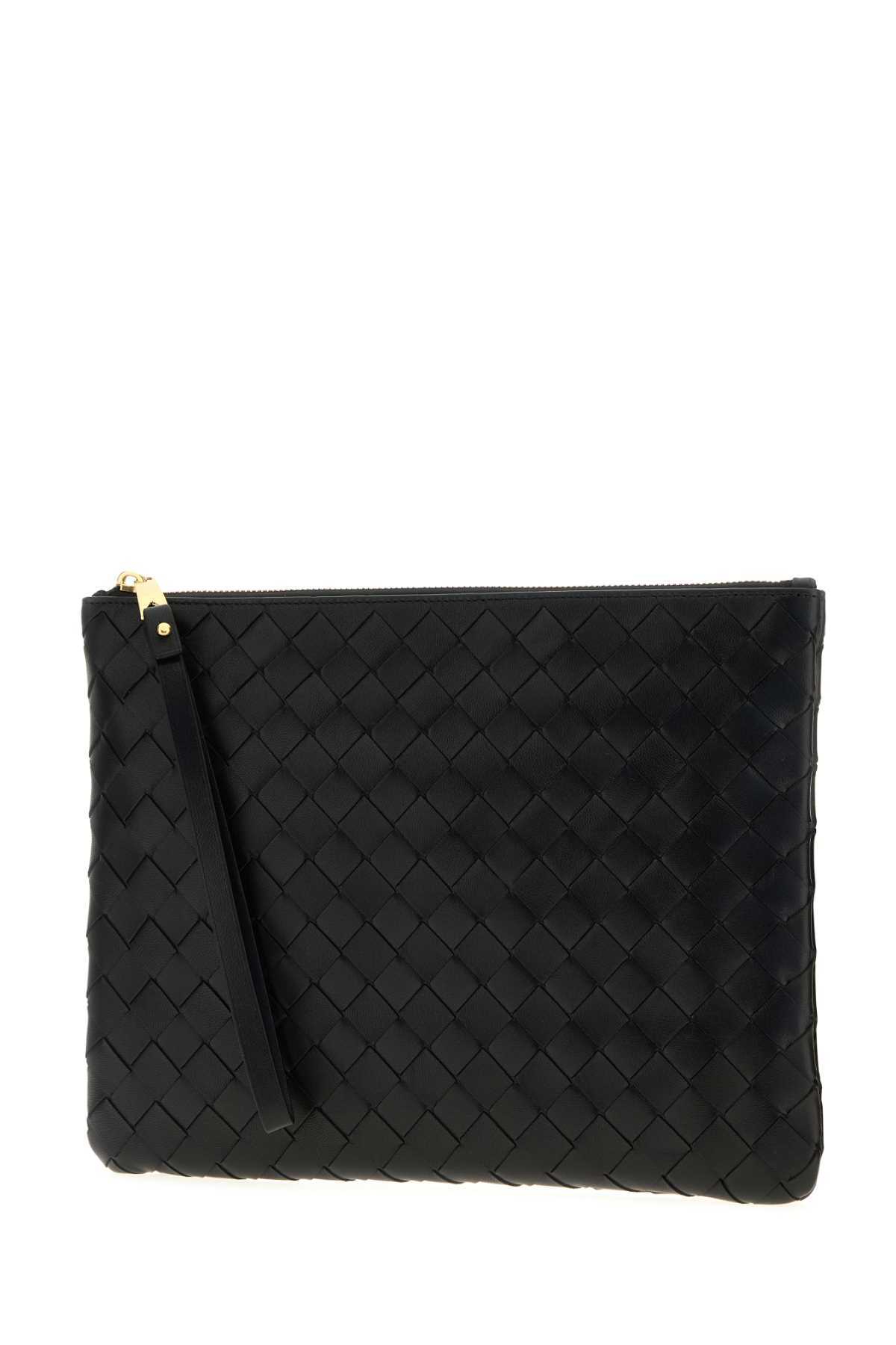 Bottega Veneta Zipper Clutch In Black