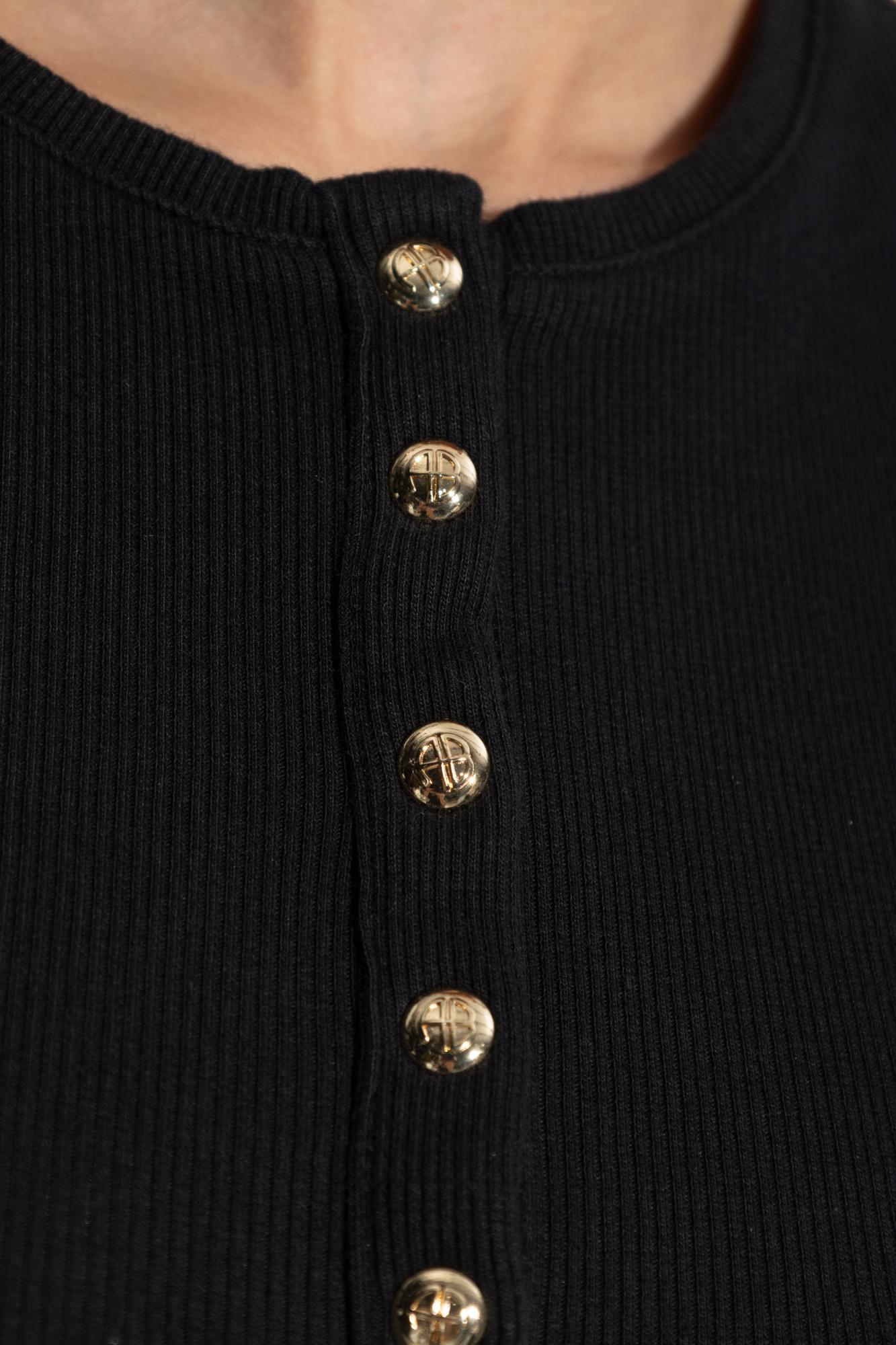 Shop Anine Bing Alessia T-shirt In Black