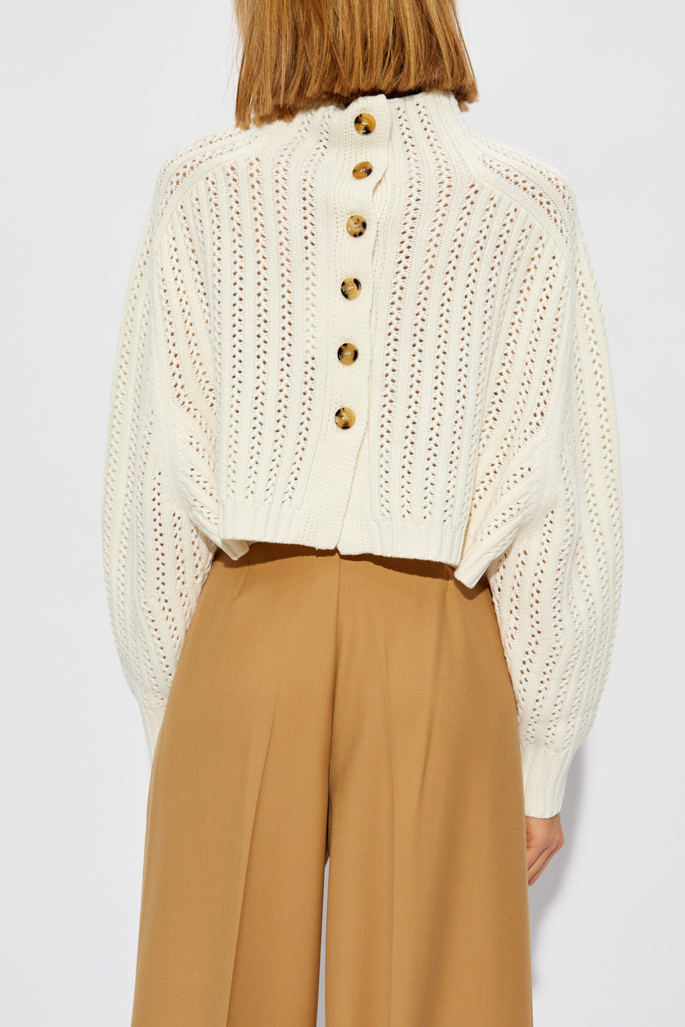 Max Mara Wool-cashmere Blend Sweaters In White
