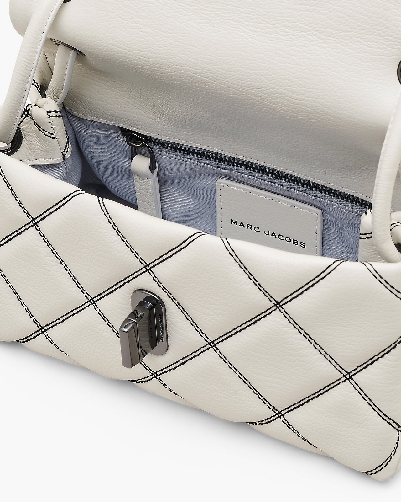 Marc Jacobs White And Black The Mini Dual Shoulder Bag
