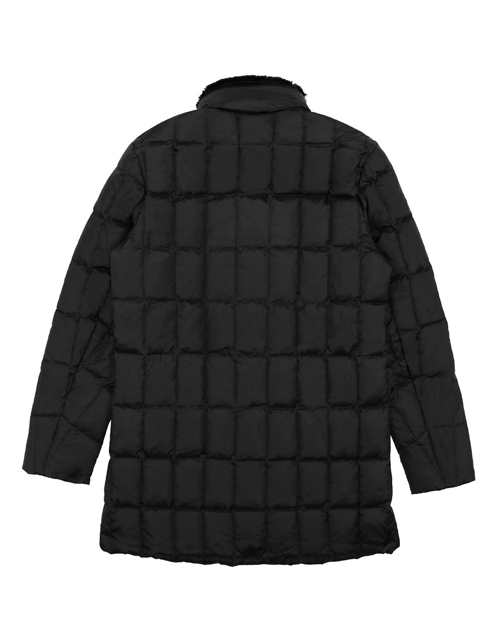Armani Collezioni Medium And Long Style Plaid Down Jacket In Black