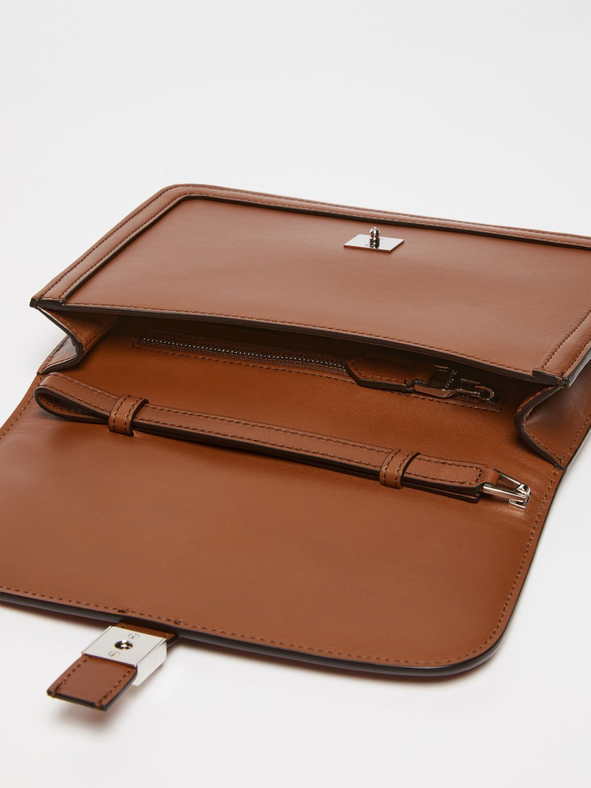 Max Mara Bianca Mini Handbag In Luxurious Leather In Brown