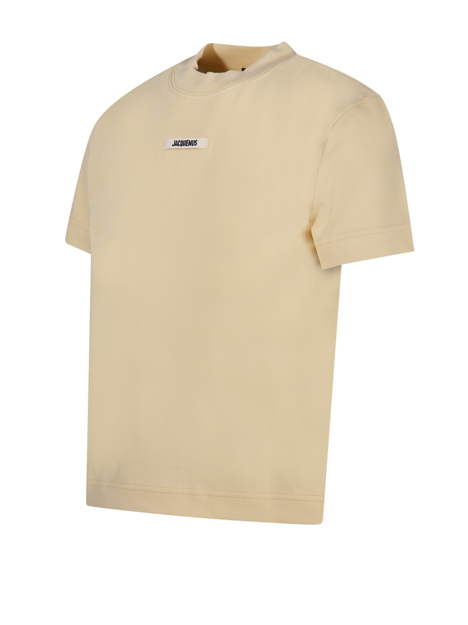 Jacquemus Stretch-cotton Grosgrain Logo T-shirt In Nude