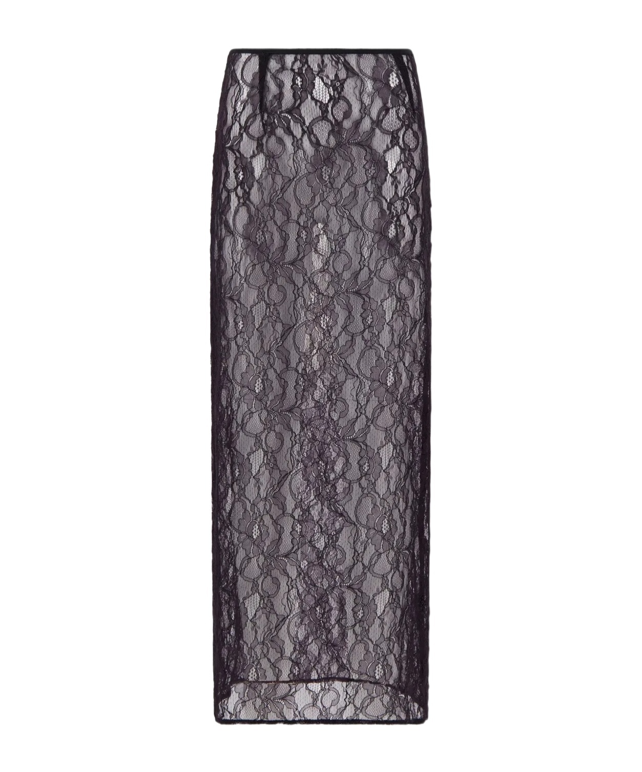 Laneus Chantilly Laced Midi Skirt In Black