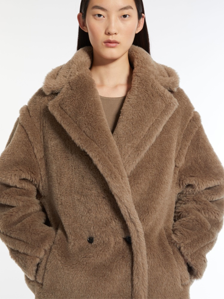 Max Mara Teddy Bear Wool Coat In Brown