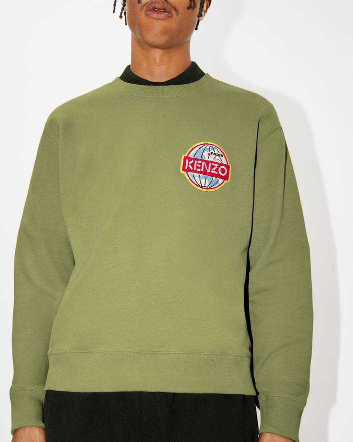 Kenzo Round-necked Sweater In Green